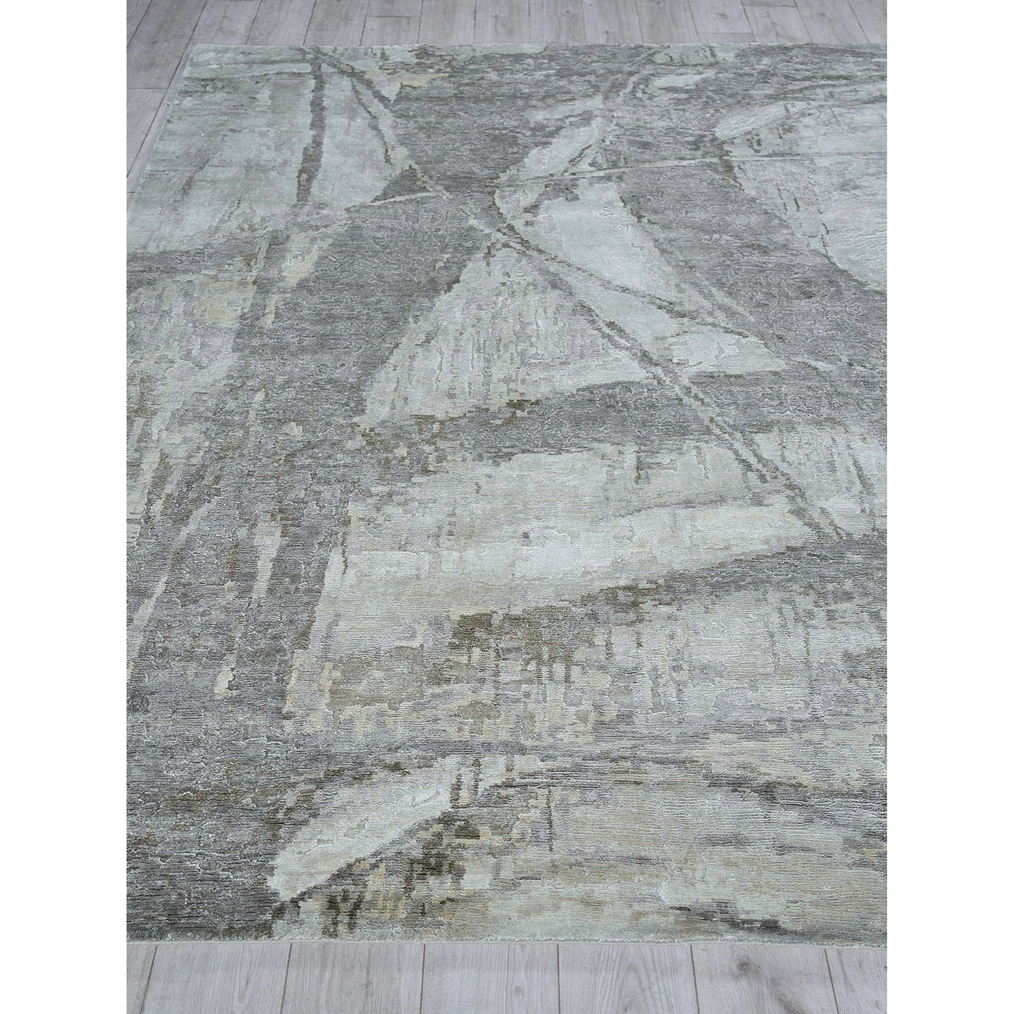003 SI-2101783,SI-2101784,SI-2101785,SI-2101786,SI-2101787 | Closeup | Floor Art 5710 Rug by Exquisite Rugs in ivory, beige. Made from bamboo silk in a unique style.