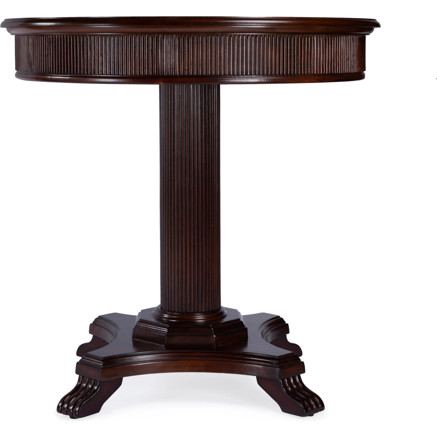 013 SI-2077815 | Additional Silo | Ellsworth Ribbed Pedestal Foyer Table by Butler Specialty Company. Made from poplar solids , cherry/maple veneer, mdf, resin in a traditional style.