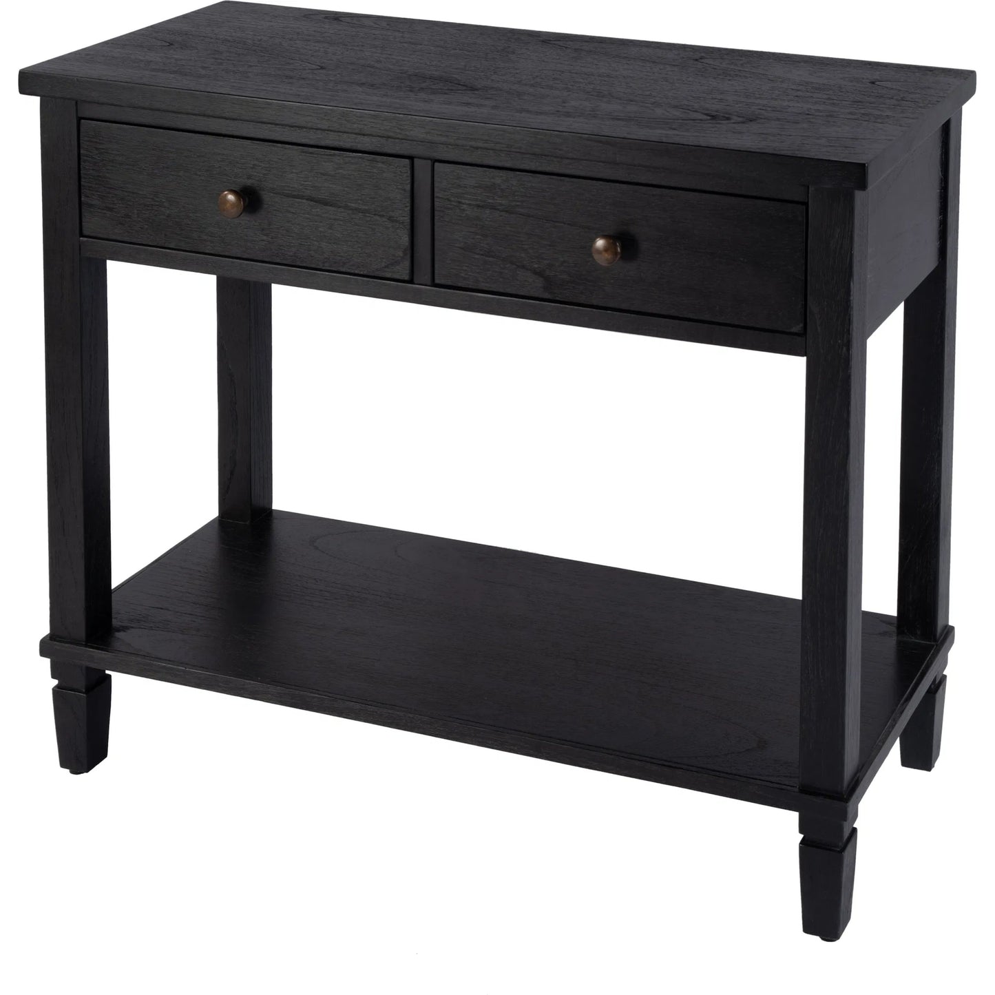 001 SI-2333930 | Primary Silo | Flagstaff 2 Drawer Console Table by Butler Specialty Company in black. Made from mdf, mindi wood, mindi veneer in a unique style.
