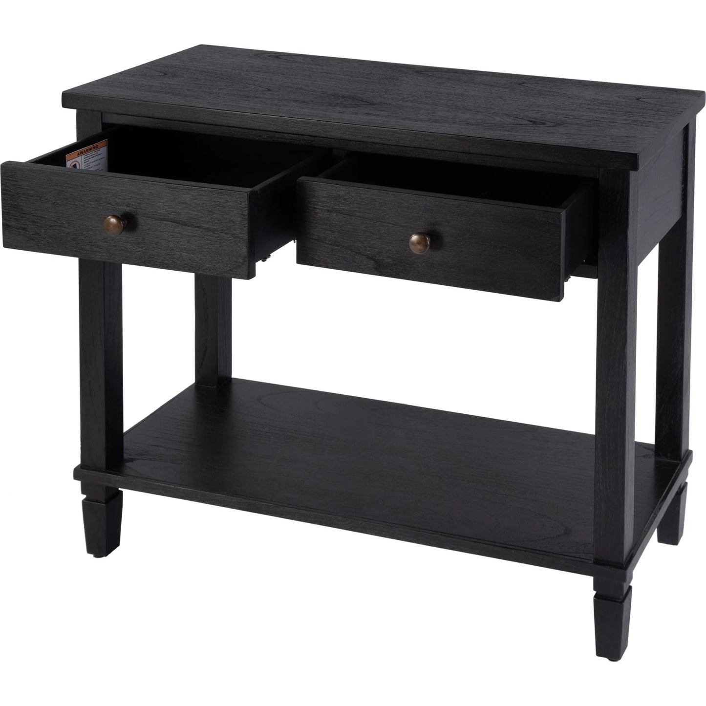 003 SI-2333930 | Additional Silo | Flagstaff 2 Drawer Console Table by Butler Specialty Company in black. Made from mdf, mindi wood, mindi veneer in a unique style.