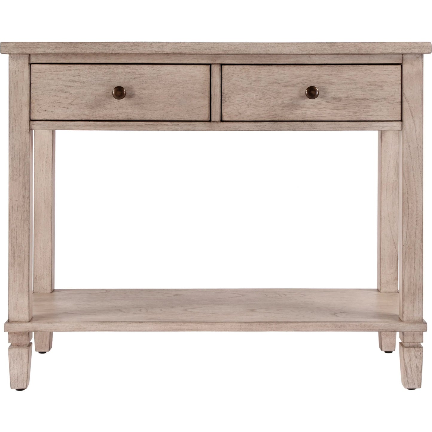 012 SI-2077823 | Closeup | Flagstaff 2 Drawer 36" Console Table by Butler Specialty Company in natural and desert sand. Made from mdf: 60%, mindi solids: 20%, mindi veneers: 20% in a cottage & farmhouse style.