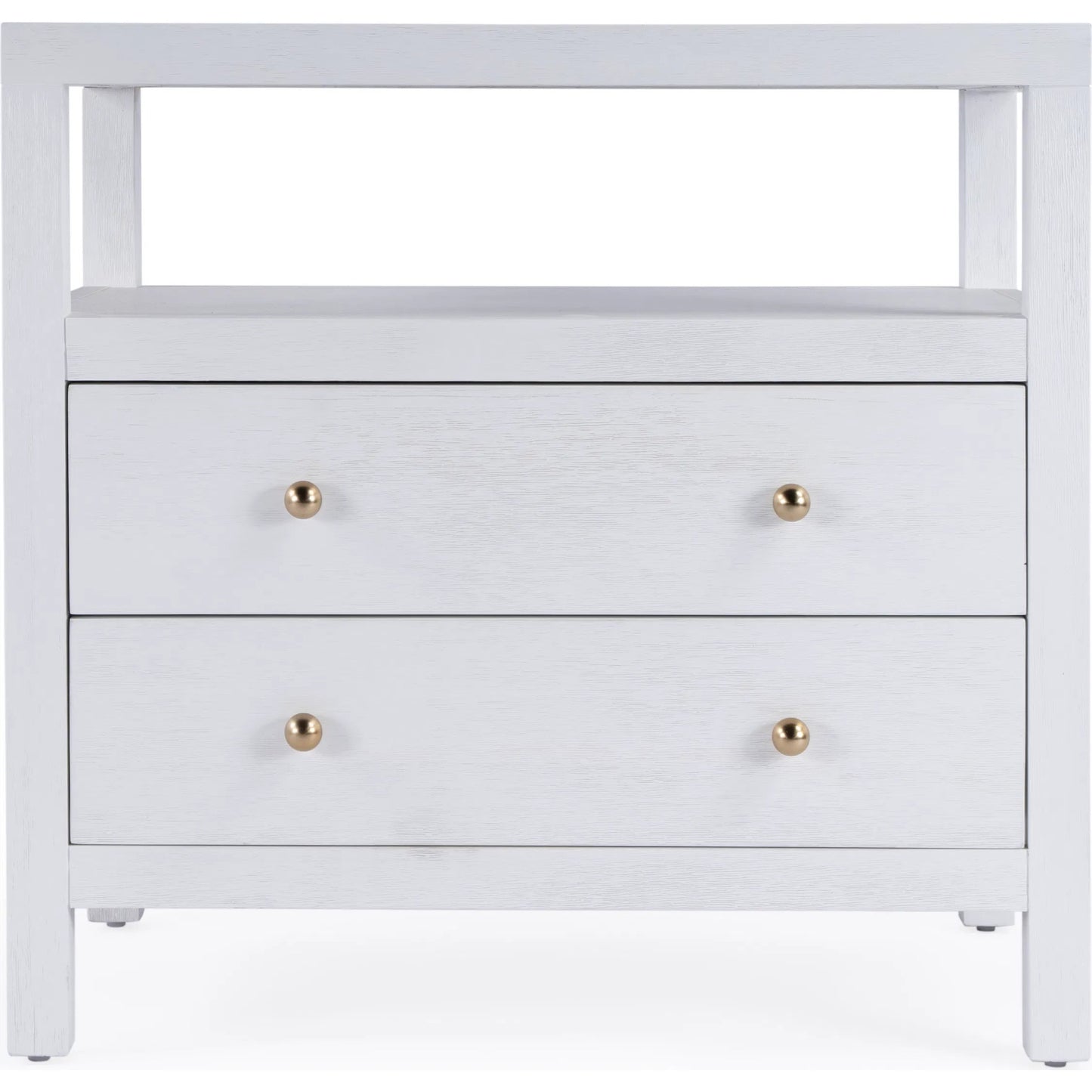 004 SI-2324926 | Unknown | Nora 2 Drawer Nightstand by Butler Specialty Company in white. Made from acacia wood, acacia veneer, solid pine, mdf in a unique style.