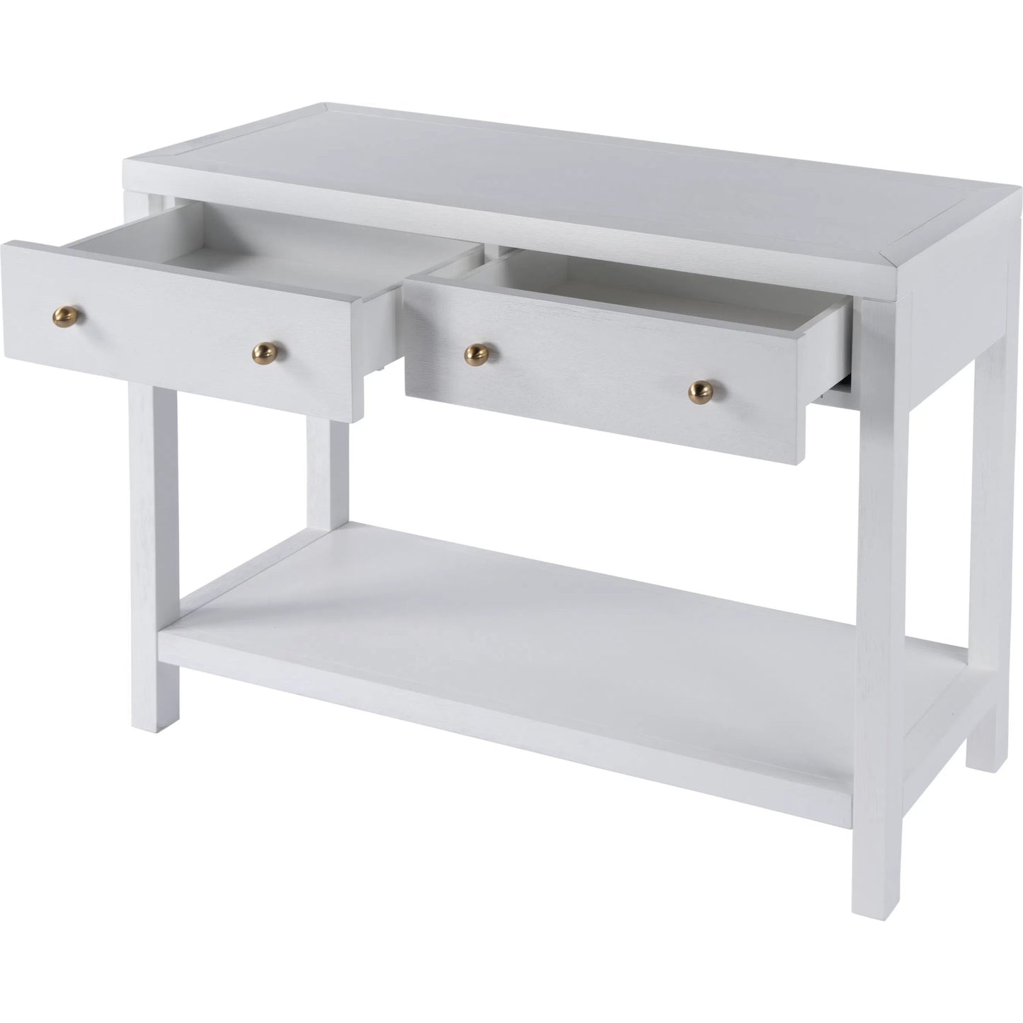 004 SI-2324928 | Unknown | Nora 2 Drawer Console Table by Butler Specialty Company in white. Made from acacia wood, acacia veneer, solid pine, mdf in a unique style.