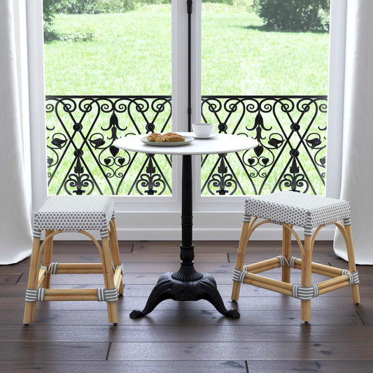 Robias Rattan Rectangular 18" Dining Stool by Butler Specialty Company. Made from rattan, polyurethane synthetic rattan in a coastal style.