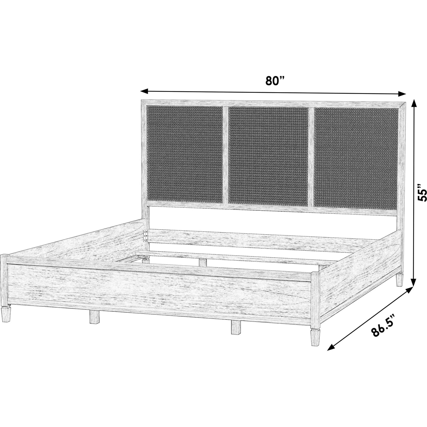 009 SI-2155846 | Additional Silo | Flagstaff Bed by Butler Specialty Company in desert sand. Made from mindi wood, mindi veneer, mdf, cane in a cottage & farmhouse style.