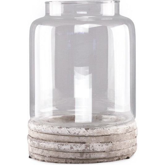 001 S-338125 | Primary Silo | Distressed White Ceramic Hurricane by Zentique in distressed white. Made from ceramic in a modern style.