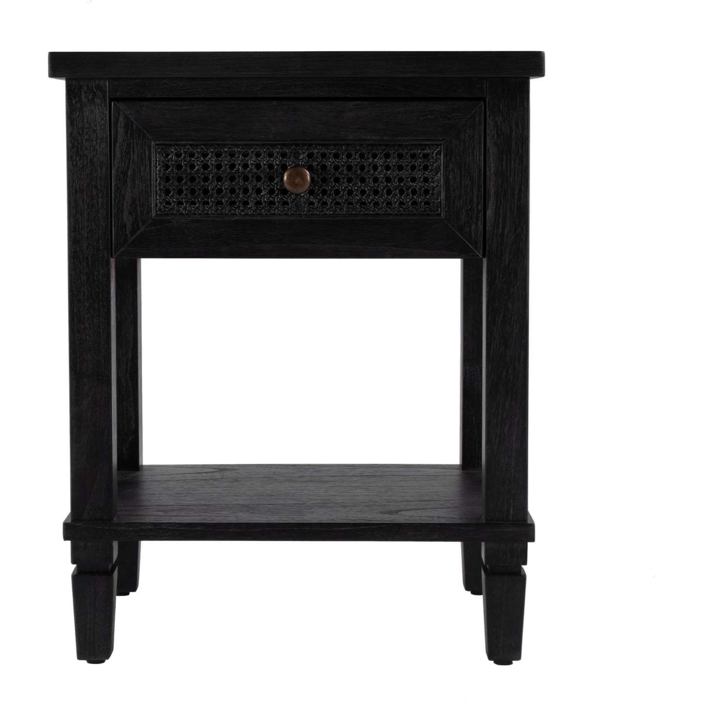 004 SI-2333928 | Additional Silo | Flagstaff 1 Drawer Nightstand by Butler Specialty Company in black. Made from mindi wood: 70%, mdf: 25%, rattan weave cane: 5% in a unique style.