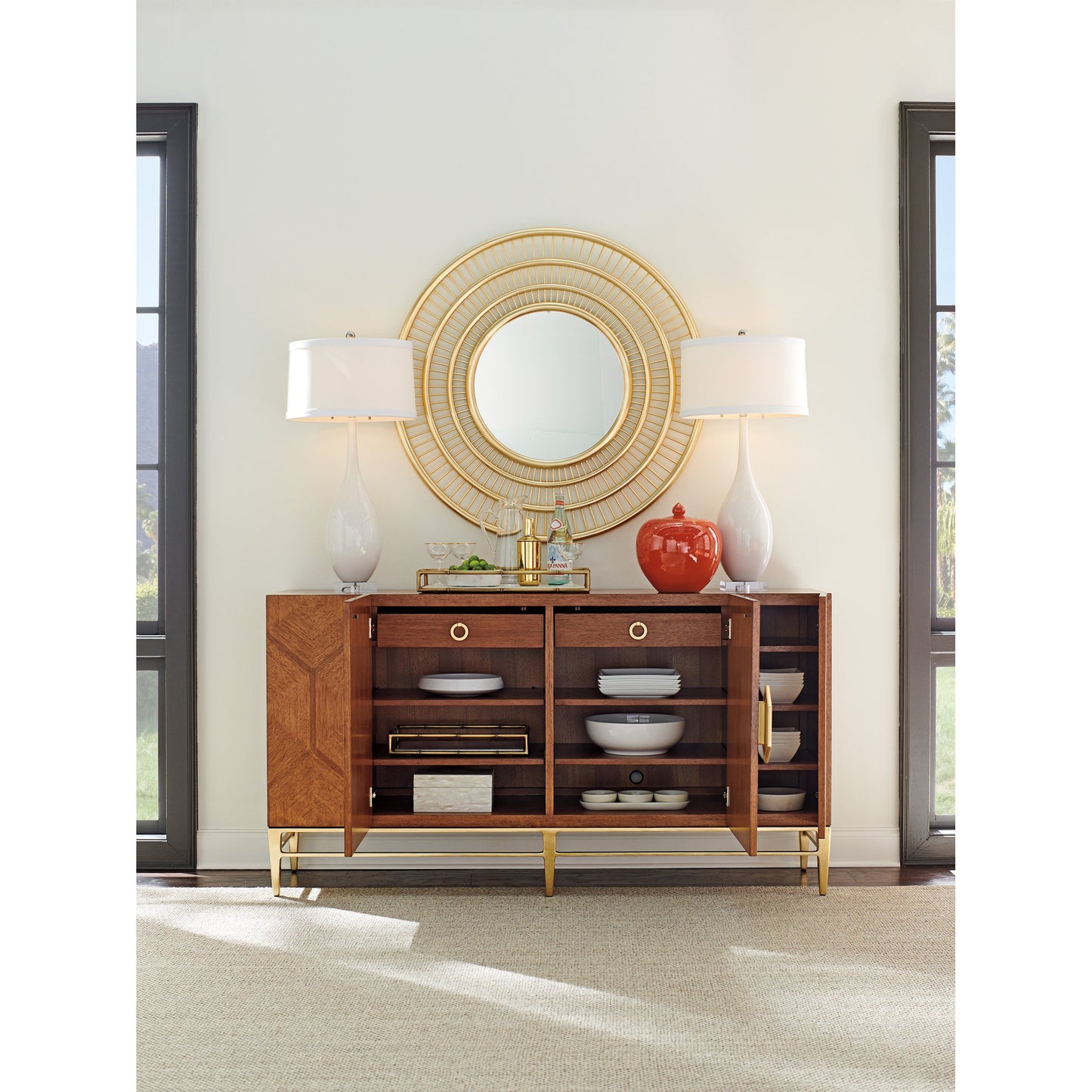 007 SI-1823491 | Lifestyle | Ambrose Mirror by Tommy Bahama Home in gold. Made from unique in a transitional style.
