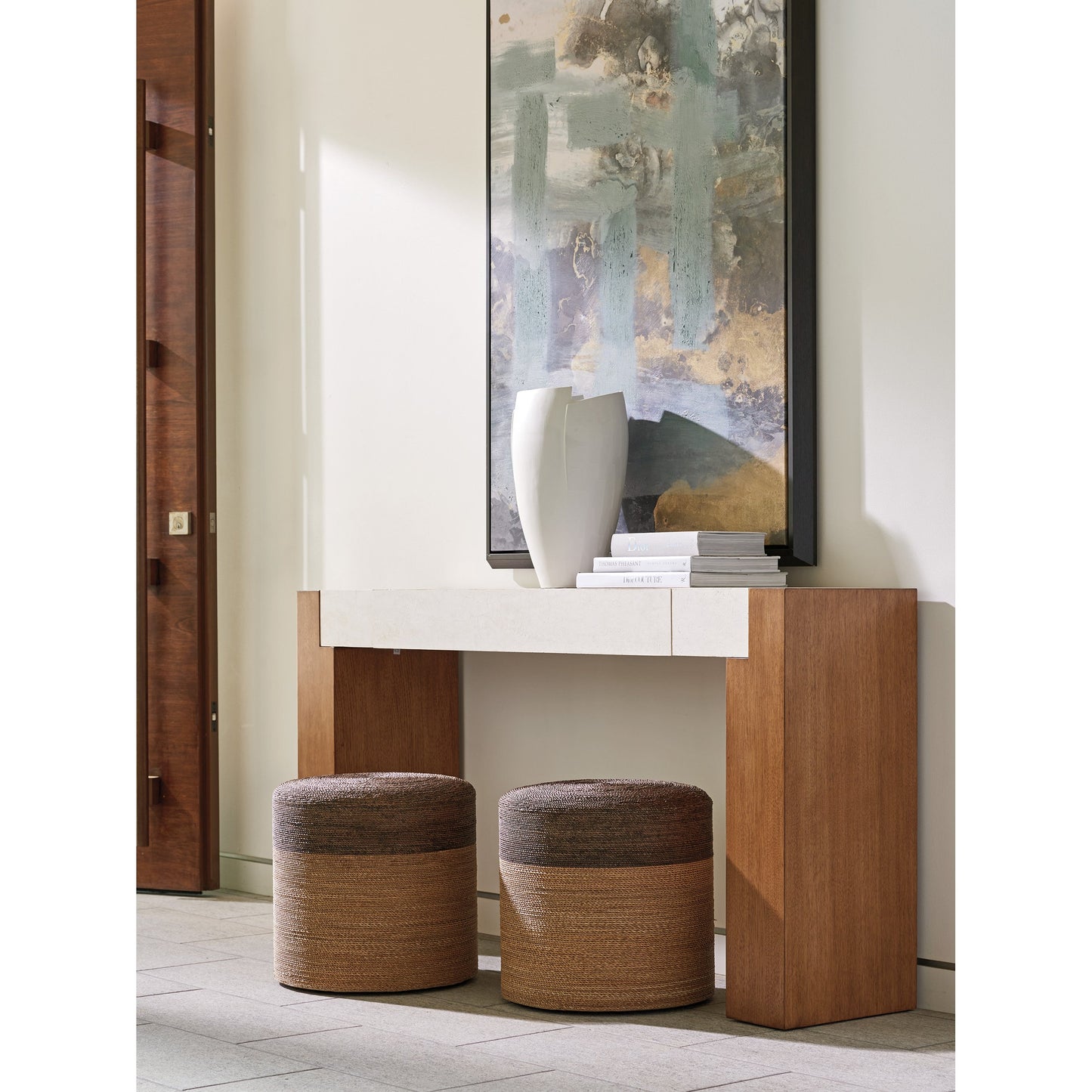 002 SI-1823514 | Lifestyle | Highlands Ottoman by Tommy Bahama Home in sierra. Made from unique in a coastal style.