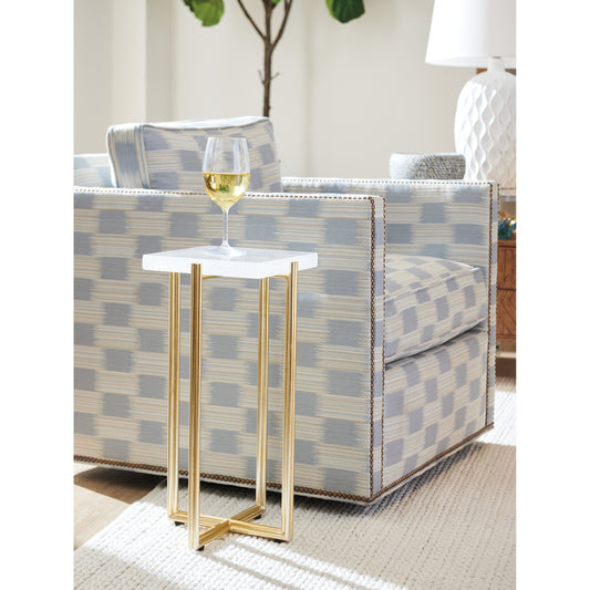 Ashlyn Accent Table by Tommy Bahama Home in gold. Made from unique in a transitional style.