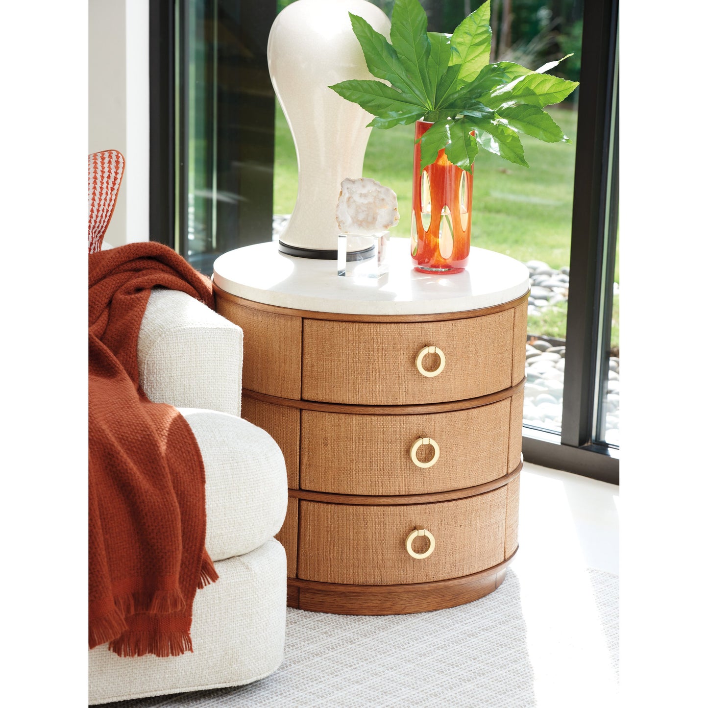 002 SI-1823495 | Additional Silo | Banning Raffia Lamp Table by Tommy Bahama Home. Made from unique in a transitional style.
