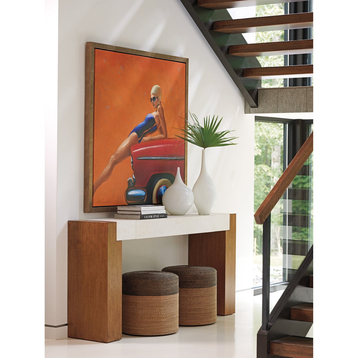 003 SI-1823514 | Lifestyle | Highlands Ottoman by Tommy Bahama Home in sierra. Made from unique in a coastal style.
