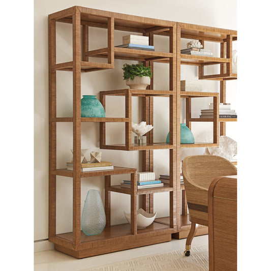 Bryce Etagere by Tommy Bahama Home in sierra. Made from unique in a coastal style.