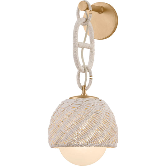 000 SI-2544350 | Primary Silo | Piasu Wall Sconce by Corbett in champagne leaf. Made from abaca, natural woven in a unique style.