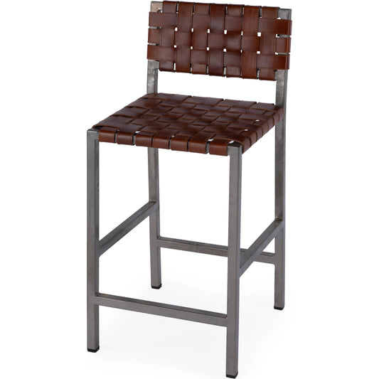 Bromley Counter Stool by Butler Specialty Company. Made from iron & leather in a cottage & farmhouse style.