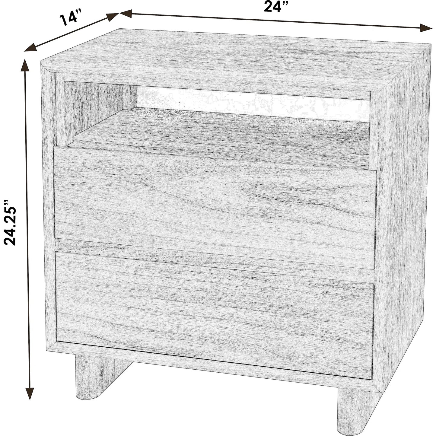 009 SI-2333944 | Additional Silo | Halmstad 2 Drawer Nightstand by Butler Specialty Company. Made from mdf: 50%, mindi solids: 40%, mindi veneer: 10% in a unique style.