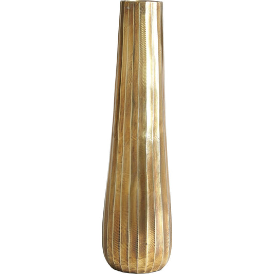 Chased Round Vase by Global Views in antique brass. Made from unique in a modern style.