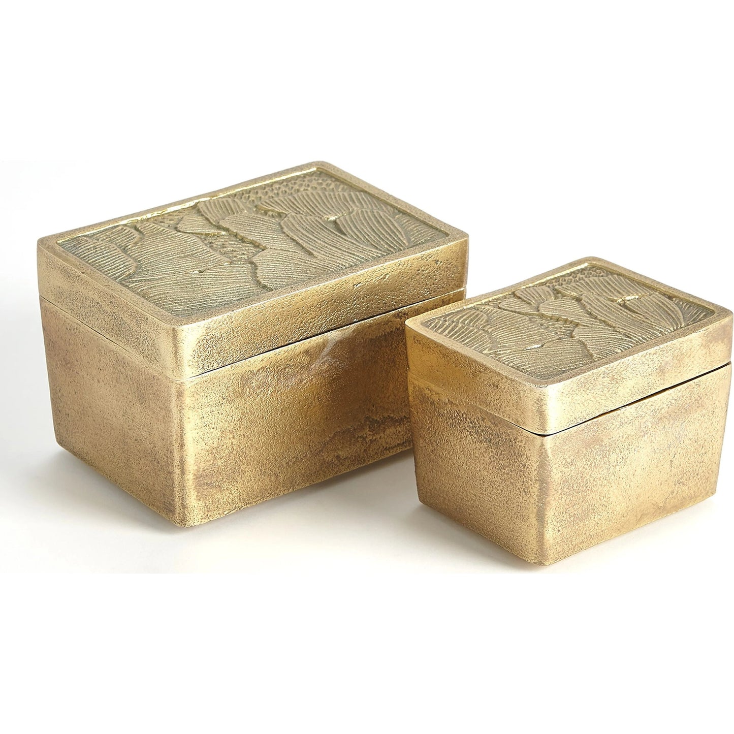 006 SI-2445864,SI-2445865 | Additional Silo | Flora Box by Global Views in antique brass. Made from aluminium in a rustic style.