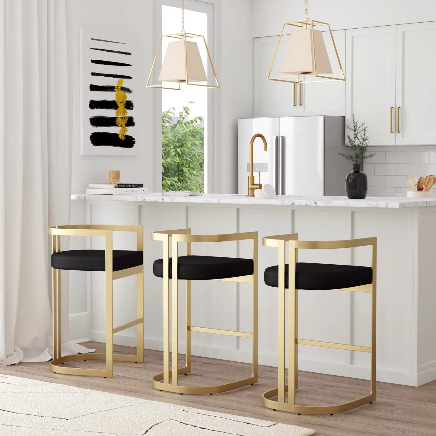 014 SI-2324885 | Lifestyle | Clarence Bar Height Stool by Butler Specialty Company. Made from stainless steel, plyboard, foam, faux leather in a modern style.