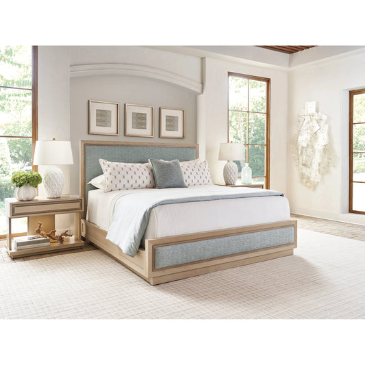 Grayson Upholstered Bed by Tommy Bahama Home in sand drift. Made from unique in a modern style.