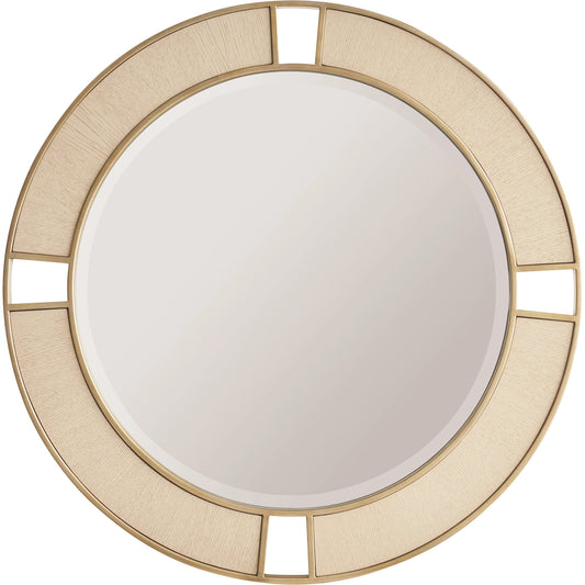 Nina Round Mirror by Tommy Bahama Home in sand drift. Made from unique in a cottage & farmhouse style.