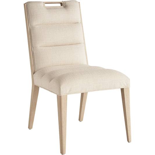 Aiden Channeled Upholstered Side Chair by Tommy Bahama Home in sand drift. Made from unique in a modern style.