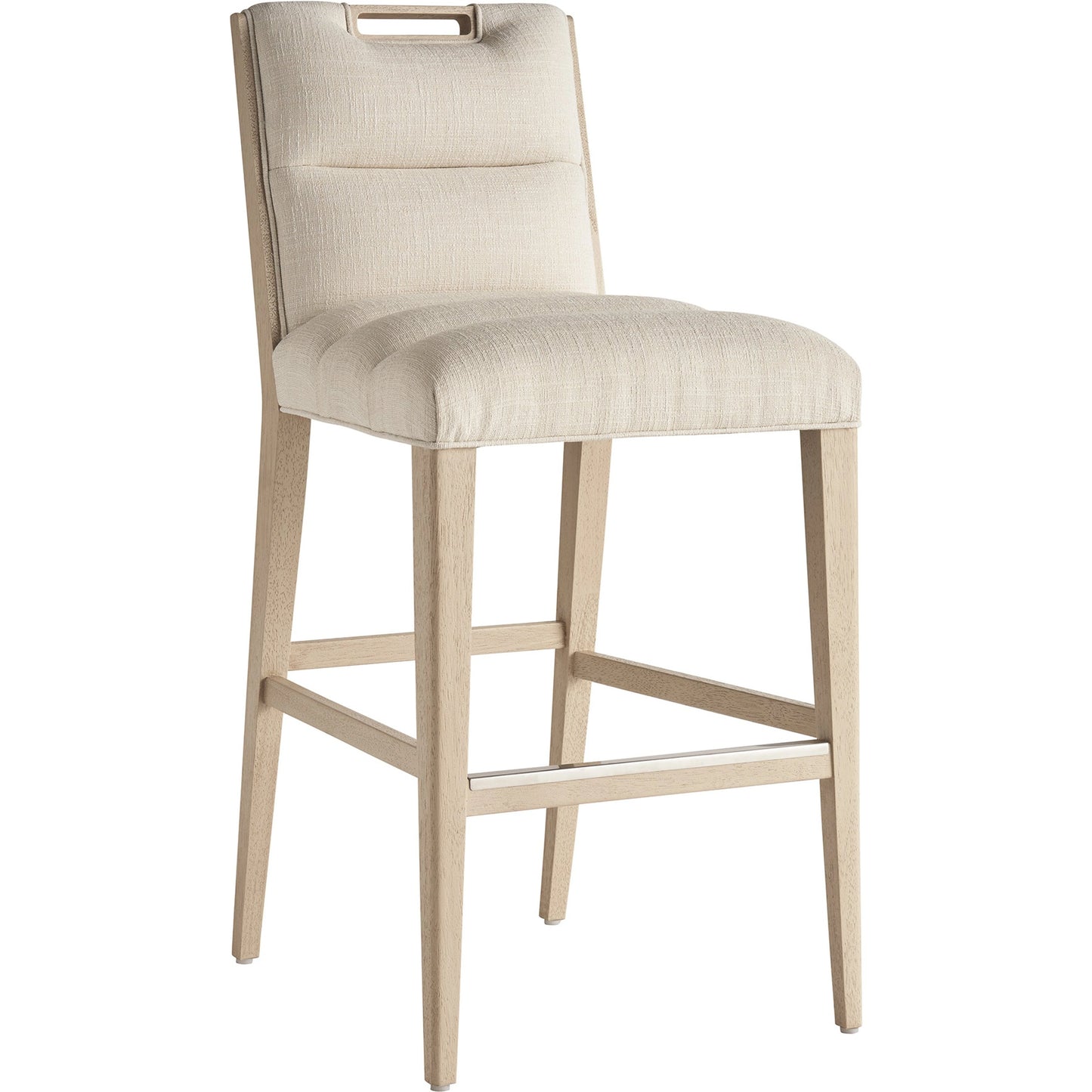 001 SI-2136898 | Primary Silo | Greer Channeled Upholstered Bar Stool by Tommy Bahama Home in sand drift. Made from unique in a modern style.