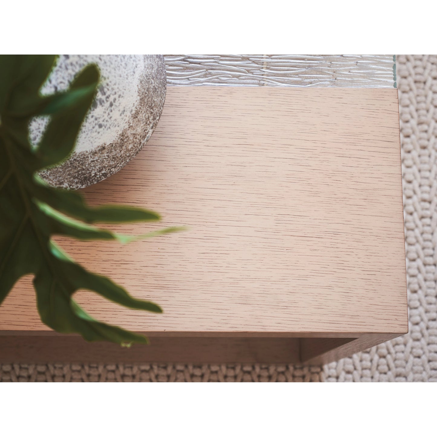 003 SI-2136902 | Closeup | Fischer Rectangular Cocktail Table by Tommy Bahama Home in sand drift. Made from unique in a transitional style.