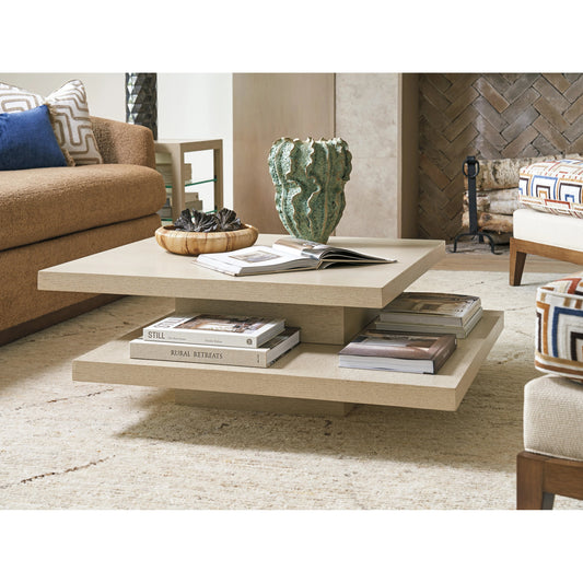 Prescott Tiered Cocktail Table by Tommy Bahama Home in sand drift. Made from unique in a modern style.