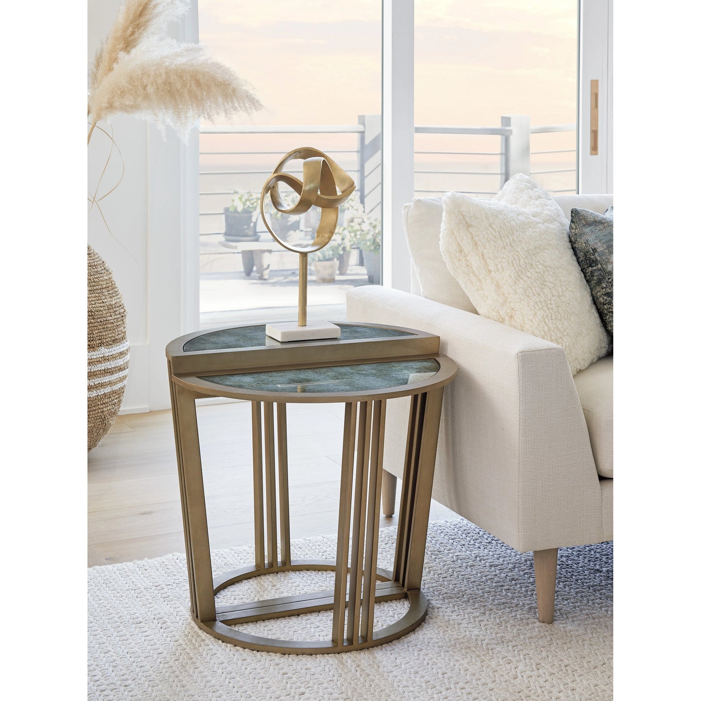 009 SI-2136905 | Lifestyle | Brooke Bunching Accent Tables by Tommy Bahama Home in champagne. Made from unique in a modern style.