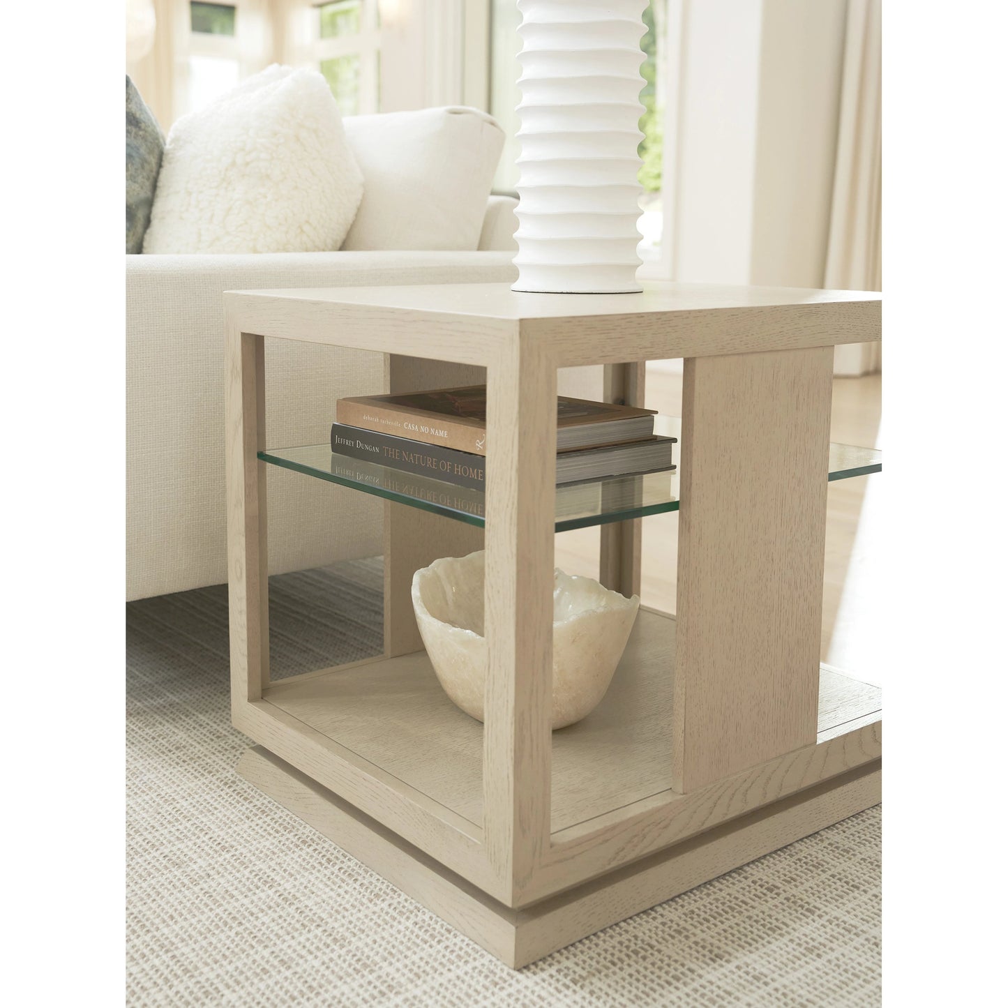 008 SI-2136906 | Lifestyle | Benson Lamp Table by Tommy Bahama Home in sand drift. Made from unique in a modern style.