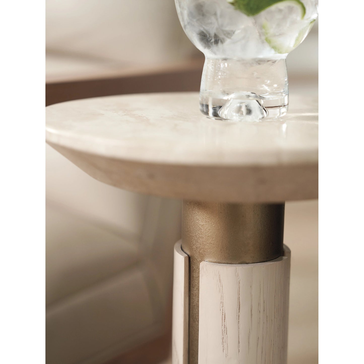 003 SI-2136909 | Closeup | Carver Accent Table by Tommy Bahama Home in sand drift, champagne. Made from unique in a modern style.