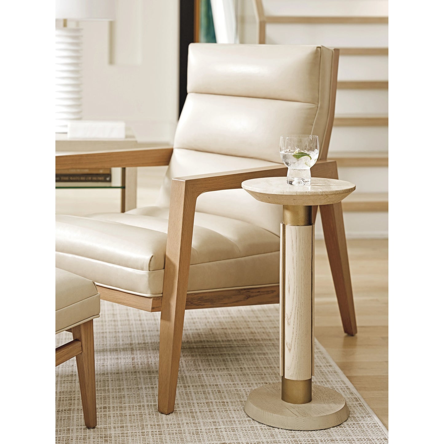 005 SI-2136909 | Lifestyle | Carver Accent Table by Tommy Bahama Home in sand drift, champagne. Made from unique in a modern style.