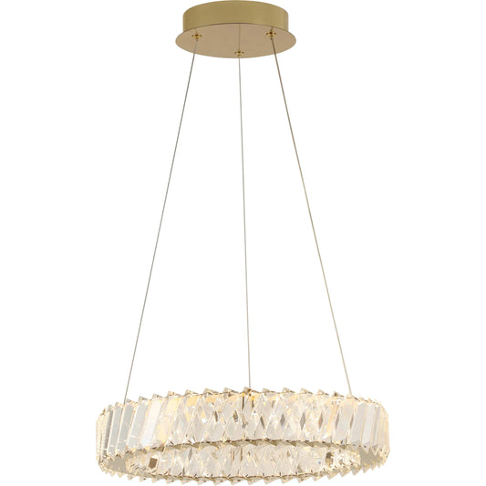 000 SI-2536985 | Primary Silo | Golden Ratio LED Crystal Pendant by Varaluz in gold. Made from aluminum, crystal in a unique style.