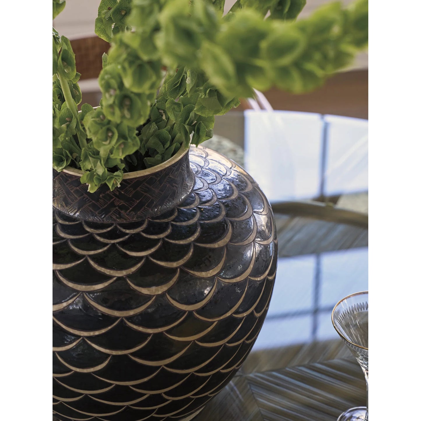 008 SI-2243957 | Closeup | Emerald Bay 60" Dining Table by Tommy Bahama Home in sunwashed. Made from unique in a unique style.