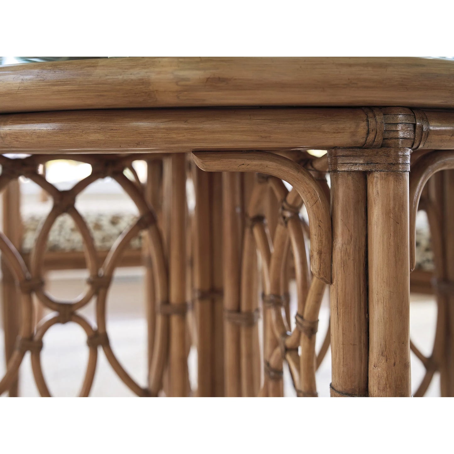 007 SI-2243957 | Closeup | Emerald Bay 60" Dining Table by Tommy Bahama Home in sunwashed. Made from unique in a unique style.