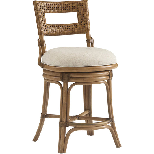 Bay Harbour Swivel Counter Stool by Tommy Bahama Home in sunwashed. Made from unique in a rustic style.