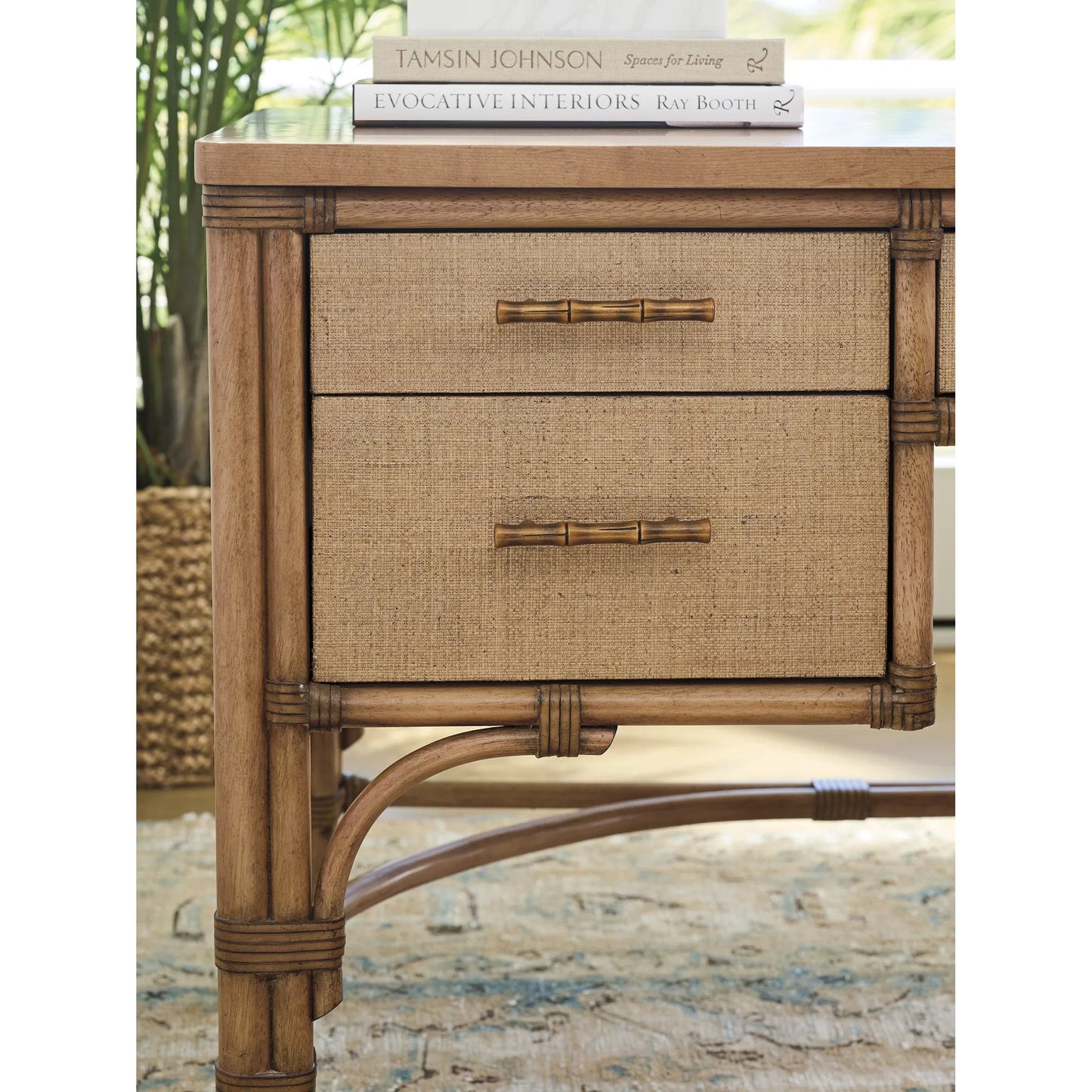004 SI-2243966 | Closeup | Sunny Isles Writing Desk by Tommy Bahama Home in sunwashed. Made from unique in a unique style.