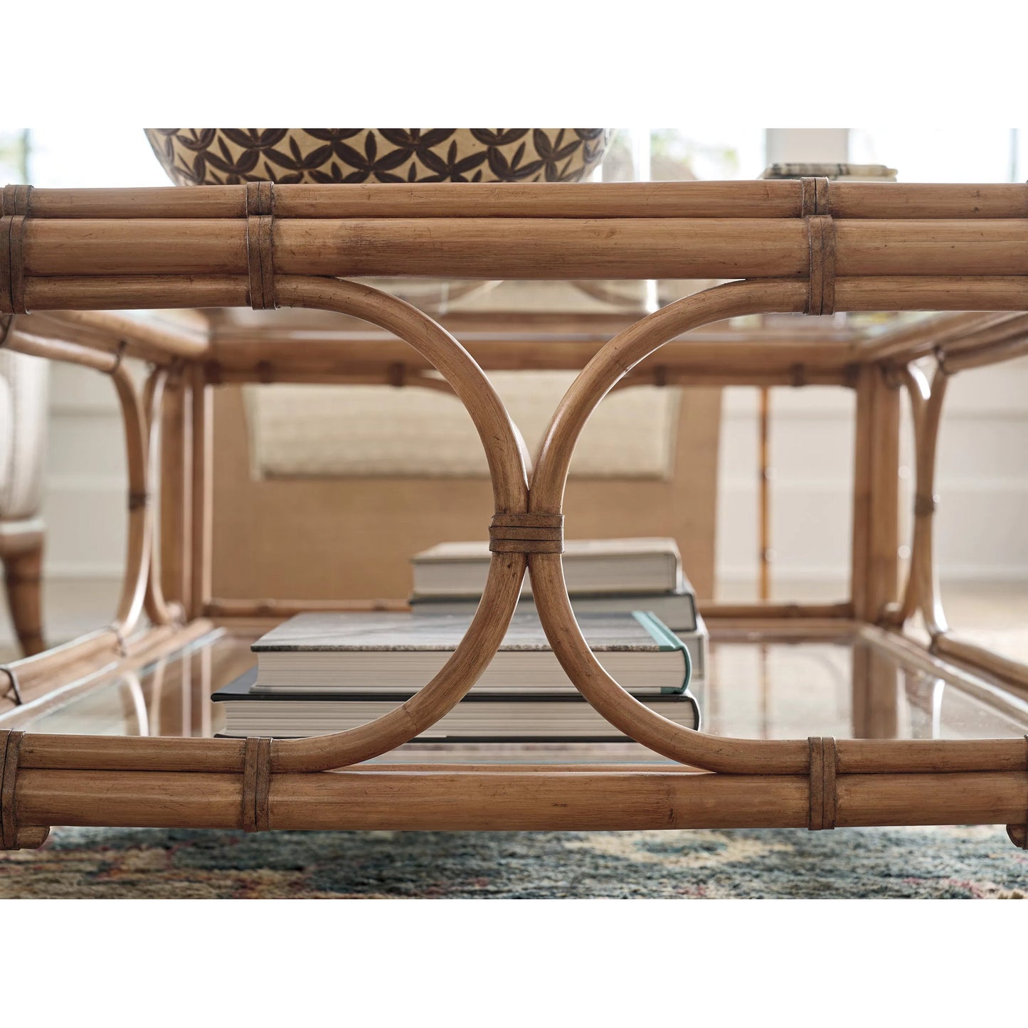 005 SI-2243967 | Closeup | Deering Bay Rectangular Cocktail Table by Tommy Bahama Home in sunwashed. Made from unique in a unique style.