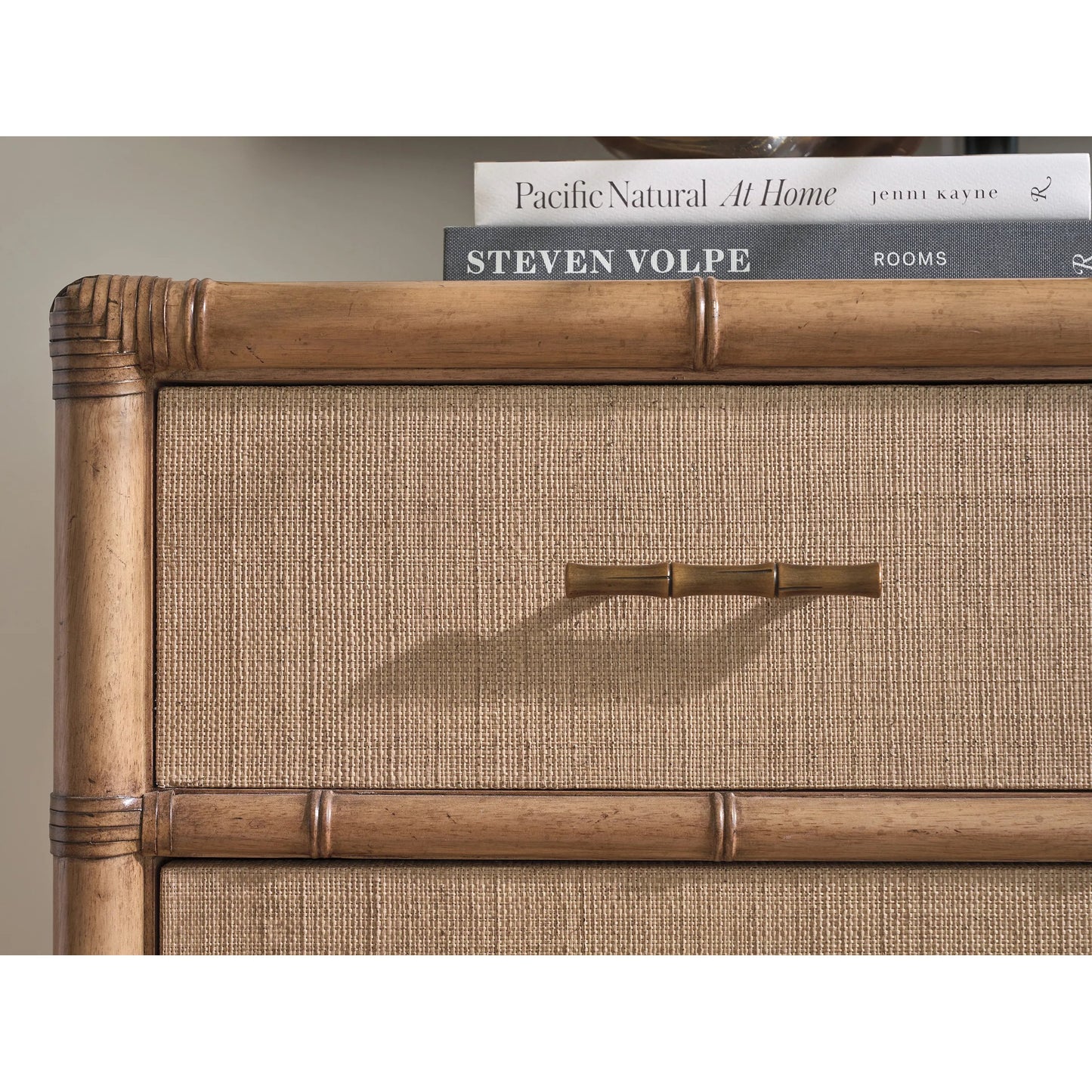 005 SI-2243975 | Closeup | Dolphin Cay Hall Chest by Tommy Bahama Home in sunwashed. Made from unique in a unique style.