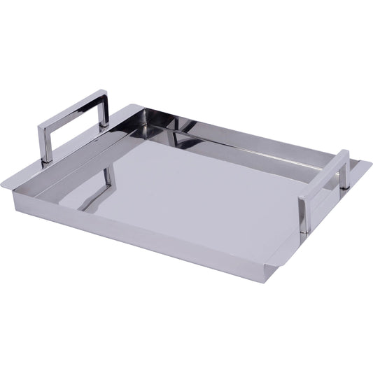 Eva Serving Tray by Butler Specialty Company in silver. Made from stainless steel in a modern style.