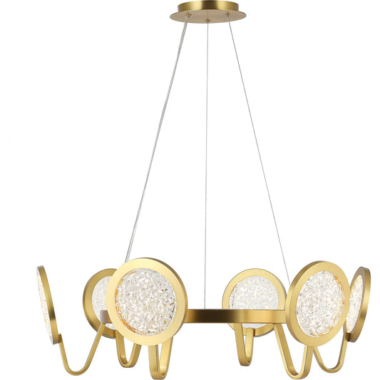 001 SI-2537024 | Primary Silo | Sherlock 6 Light Pendant by Varaluz in gold. Made from steel, acrylic in a unique style.
