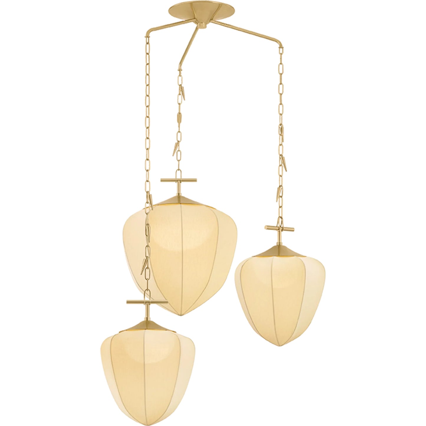 000 SI-2544316 | Primary Silo | Hoshi Chandelier by Corbett in vintage brass. Made from steel in a unique style.