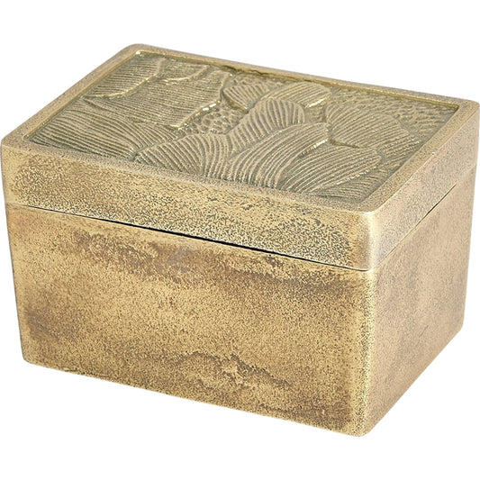 000 SI-2445864 | Primary Silo | Flora Box by Global Views in antique brass. Made from aluminium in a rustic style.