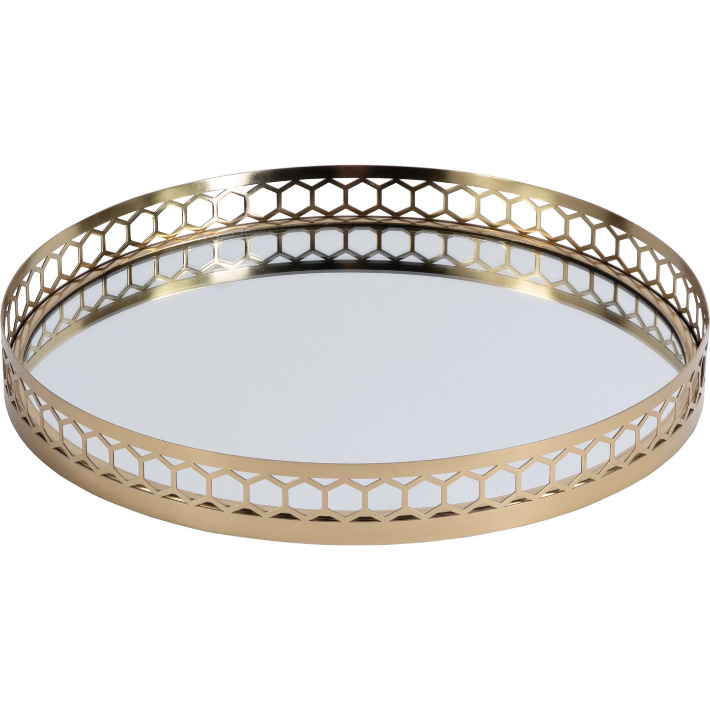 001 SI-2324899 | Primary Silo | Geneva Serving Tray by Butler Specialty Company in gold. Made from stainless steel, glass in a unique style.