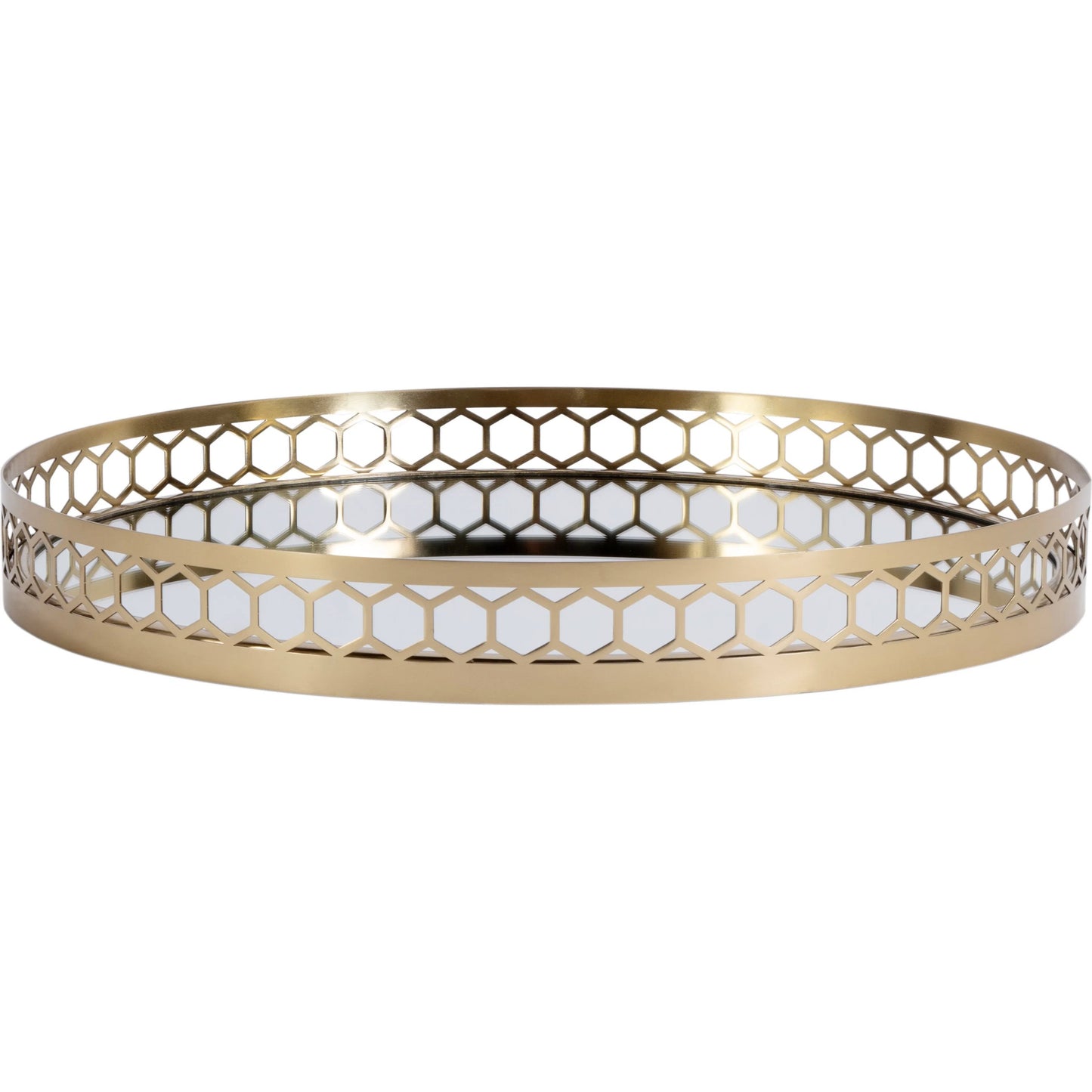 004 SI-2324899 | Additional Silo | Geneva Serving Tray by Butler Specialty Company in gold. Made from stainless steel, glass in a unique style.