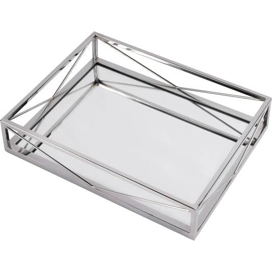 Cosgrove Serving Tray by Butler Specialty Company in silver. Made from stainless steel, glass in a modern style.