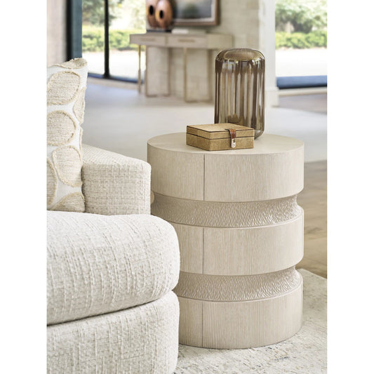 Bianca Round End Table by Tommy Bahama Home. Made from wood in a unique style.