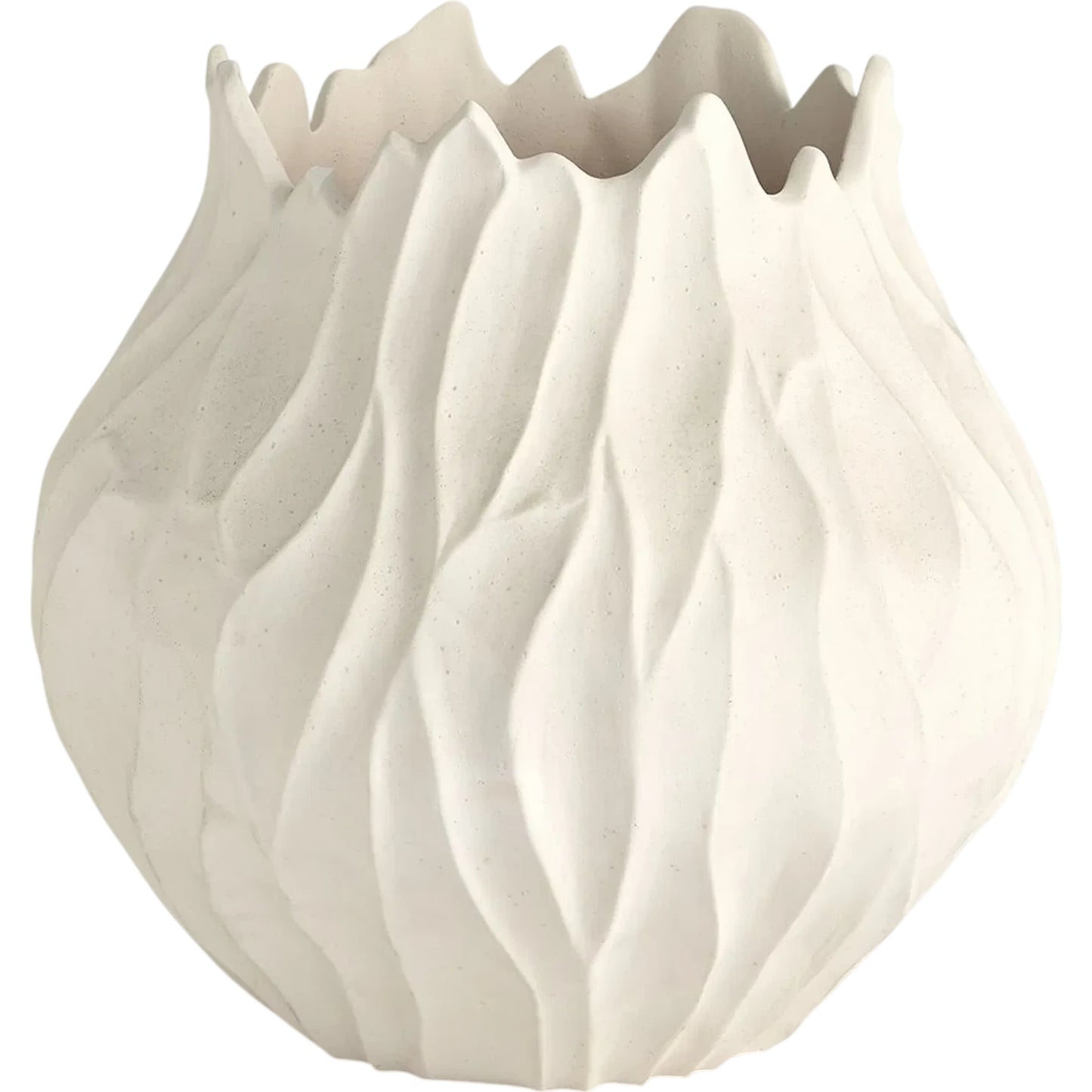 001 SI-2323149 | Primary Silo | Bloom Round Vase by Global Views in matte white. Made from unique in a modern style.