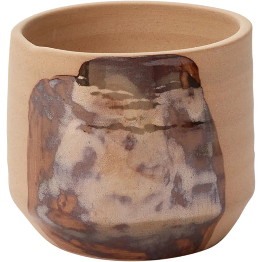 Bronze Brushstroke Pot (Set of 2) by Accent Decor in brown. Made from ceramic in a rustic style.
